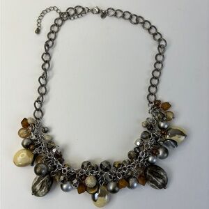 Kim Rogers Cha-Cha Necklace Brown Stone 18" + 3"